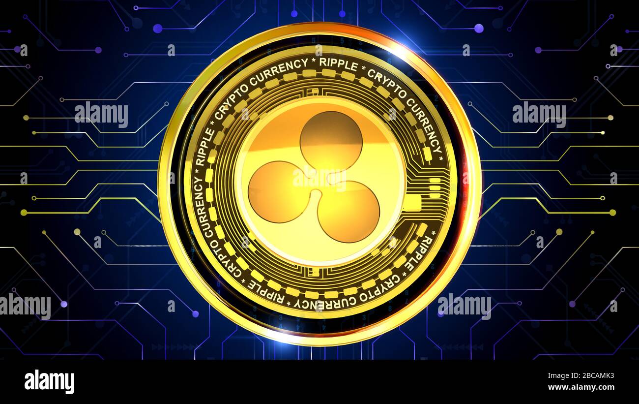 Lo sfondo della criptovaluta è perfetto per qualsiasi tipo di presentazione di notizie o informazioni. Lo sfondo presenta un layout elegante e pulito Foto Stock