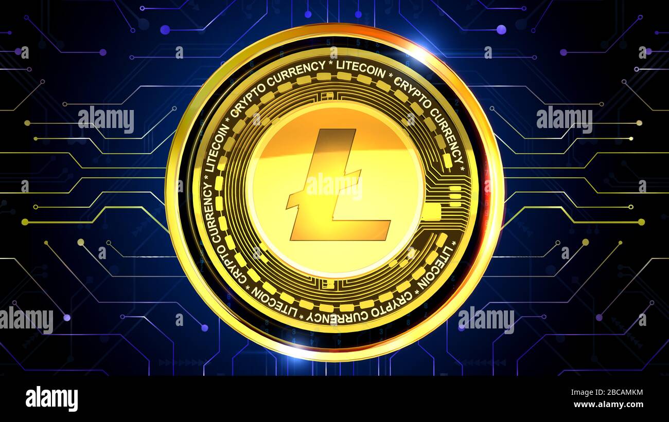 Lo sfondo della criptovaluta è perfetto per qualsiasi tipo di presentazione di notizie o informazioni. Lo sfondo presenta un layout elegante e pulito Foto Stock