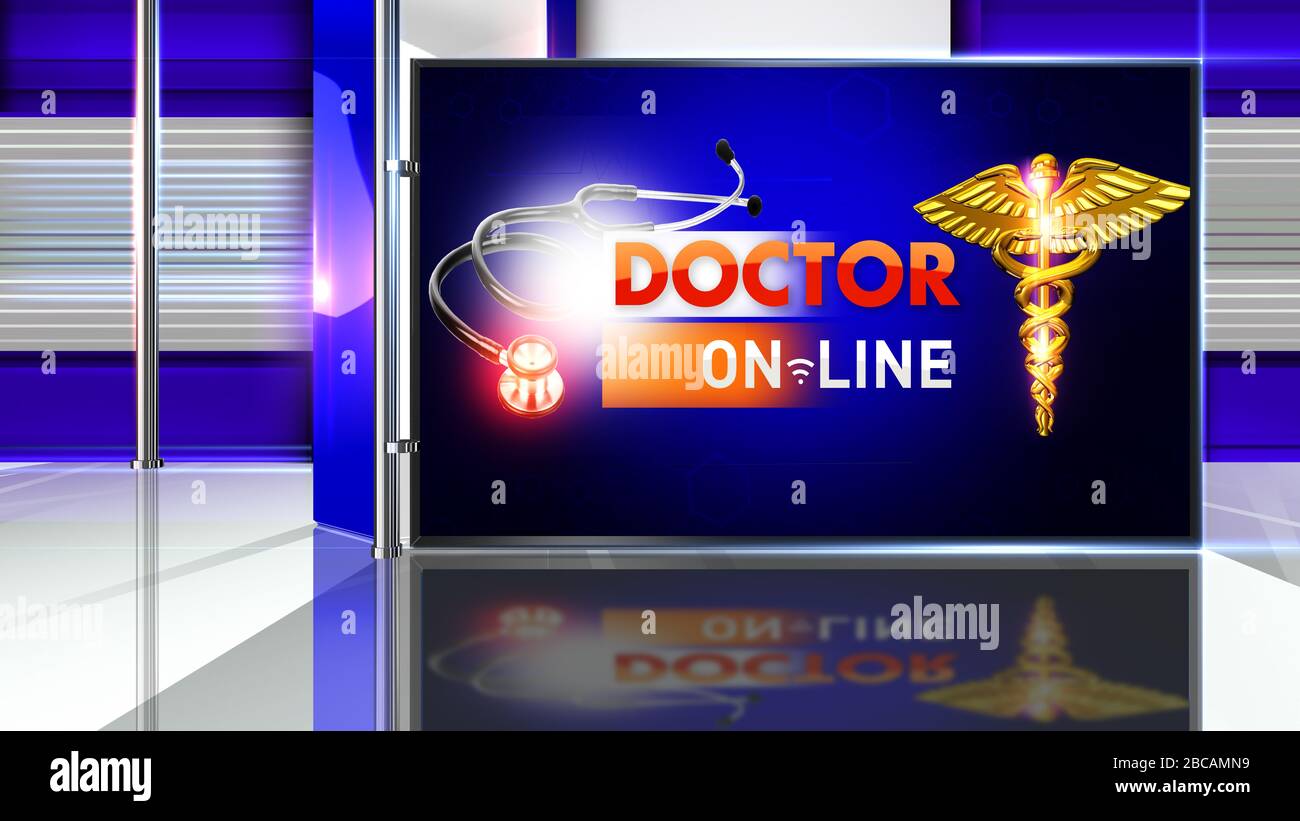 Il rendering 3D di Doctor è perfetto per qualsiasi tipo di presentazione di notizie o informazioni. Lo sfondo presenta un layout elegante e pulito Foto Stock