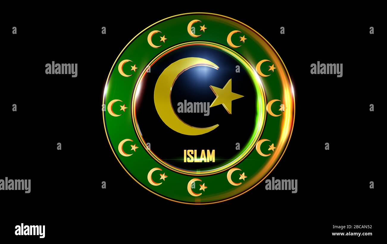 Il rendering 3D World Religious è perfetto per qualsiasi tipo di presentazione di notizie o informazioni. Lo sfondo presenta un layout elegante Foto Stock