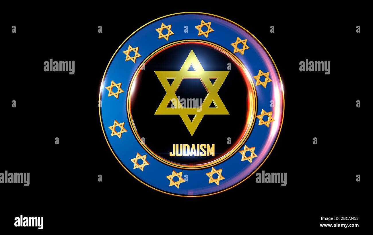 Il rendering 3D World Religious è perfetto per qualsiasi tipo di presentazione di notizie o informazioni. Lo sfondo presenta un layout elegante Foto Stock