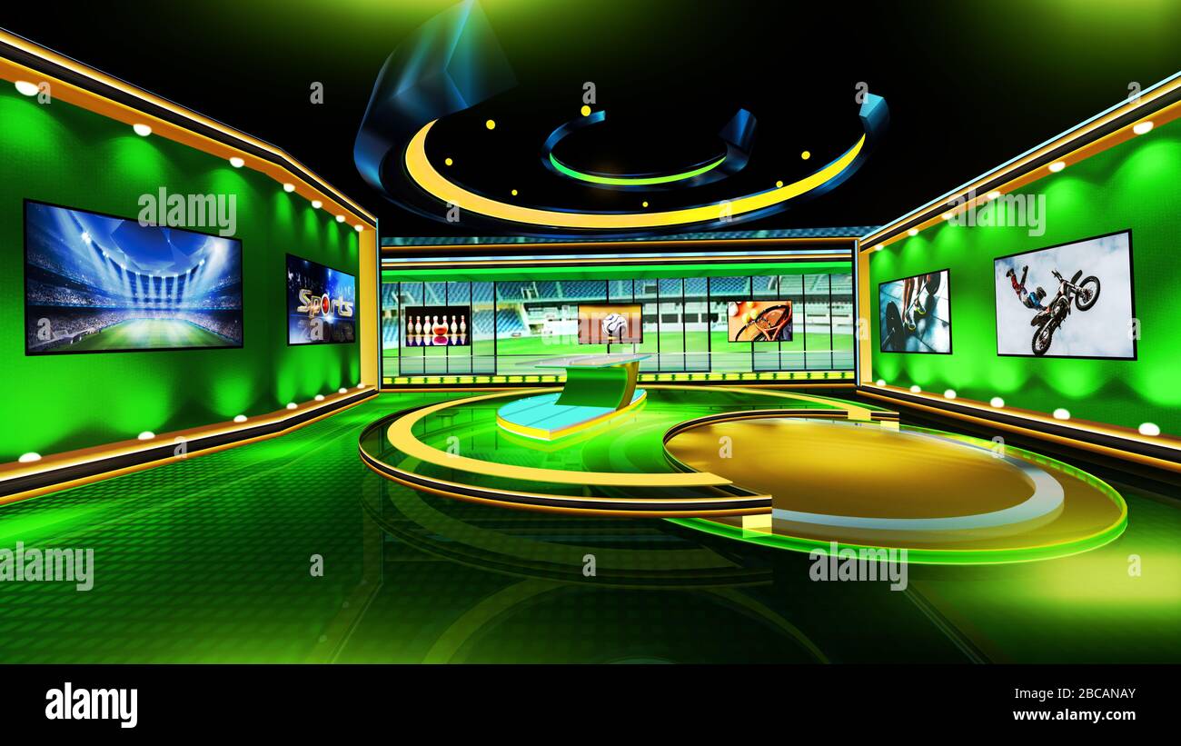 Sport lo sfondo del rendering 3D è perfetto per qualsiasi tipo di presentazione di notizie o informazioni. Lo sfondo presenta un layout elegante e pulito Foto Stock