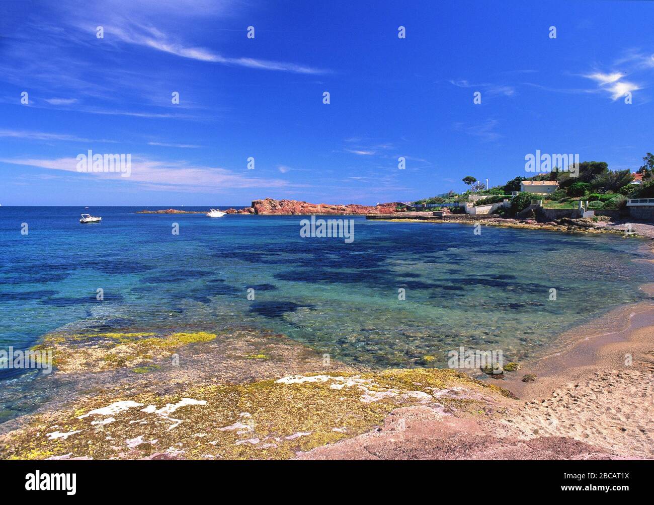 Le rocce rosse del cornicione d'oro Esterel Francia Provenza Foto Stock