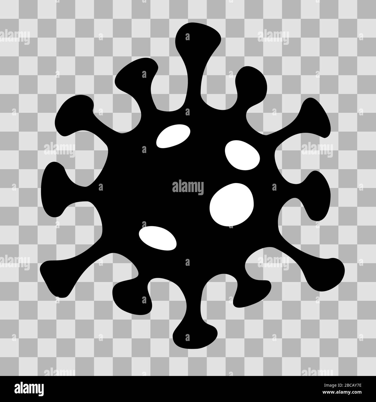 SARS COV 2 (COVID-19) icona vettore piatto coronavirus, simbolo, logo su sfondo trasparente, variante N. 2 Illustrazione Vettoriale