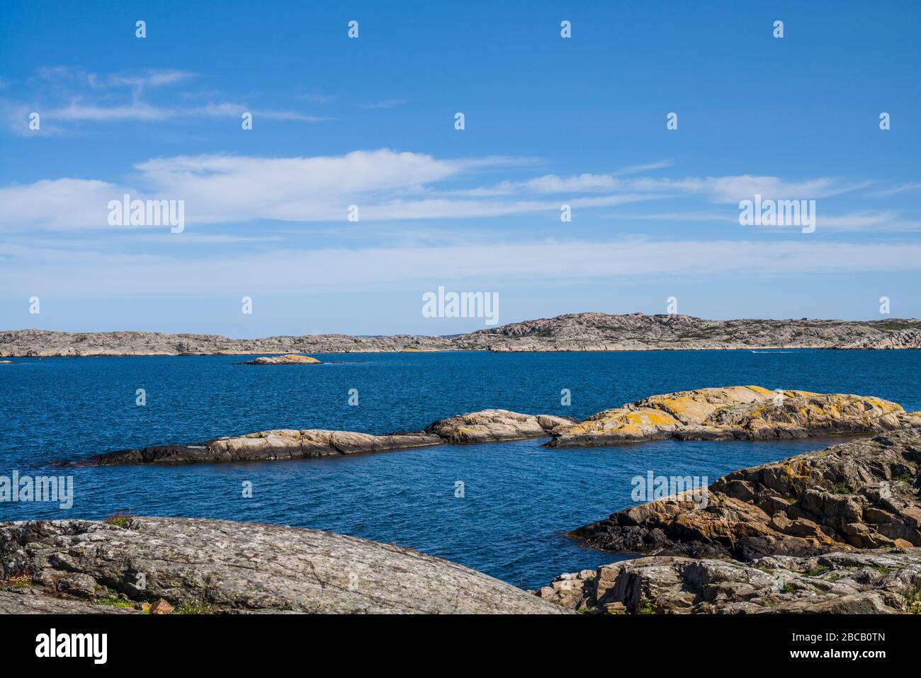 Svezia, Bohuslan, Isola di Tjorn, Ronnang, costa rocciosa Foto Stock