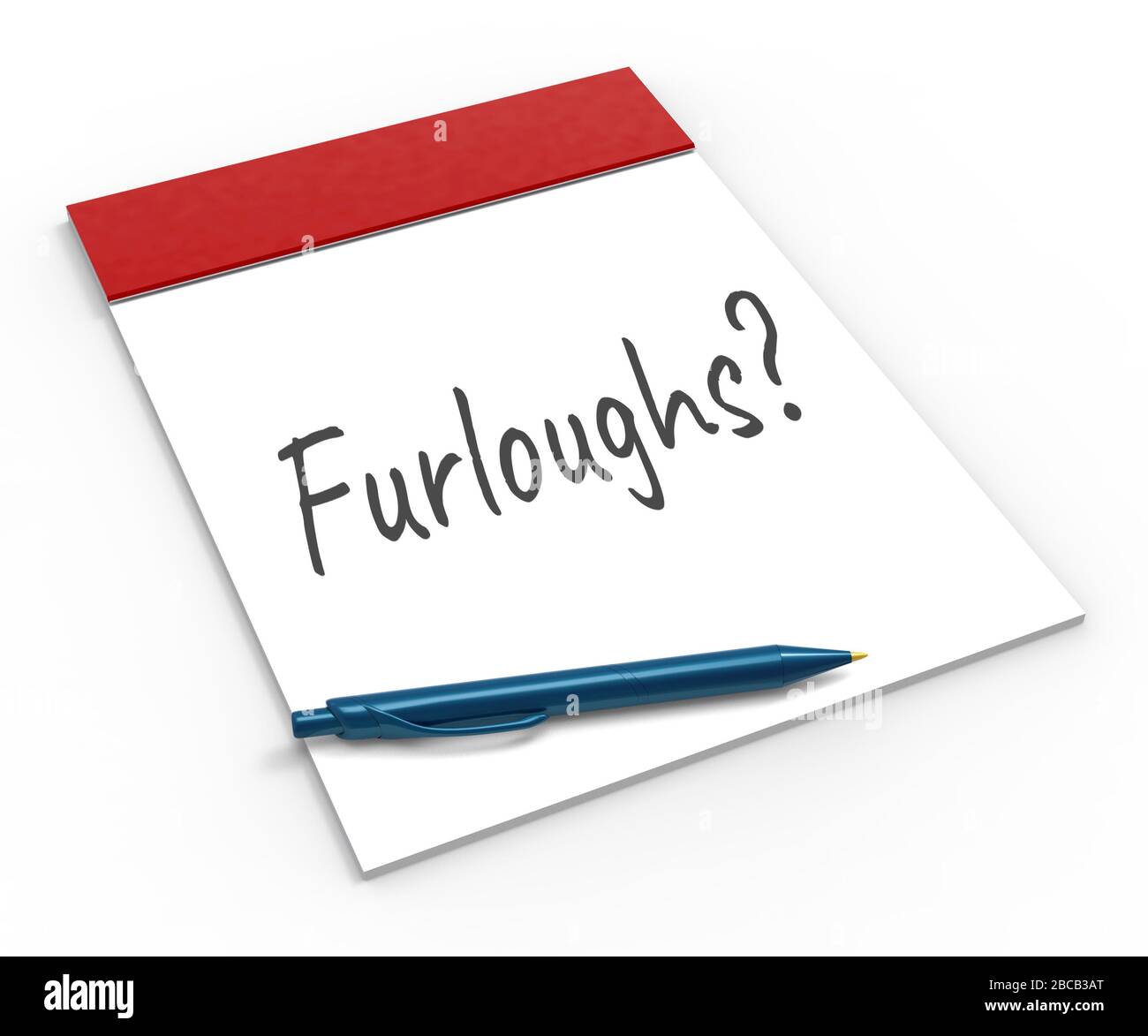 Dipendenti Furloughed o Redundant inviati a casa. Arresto temporaneo che causa licenziamenti da Economia o Coronavirus - illustrazione 3d Foto Stock