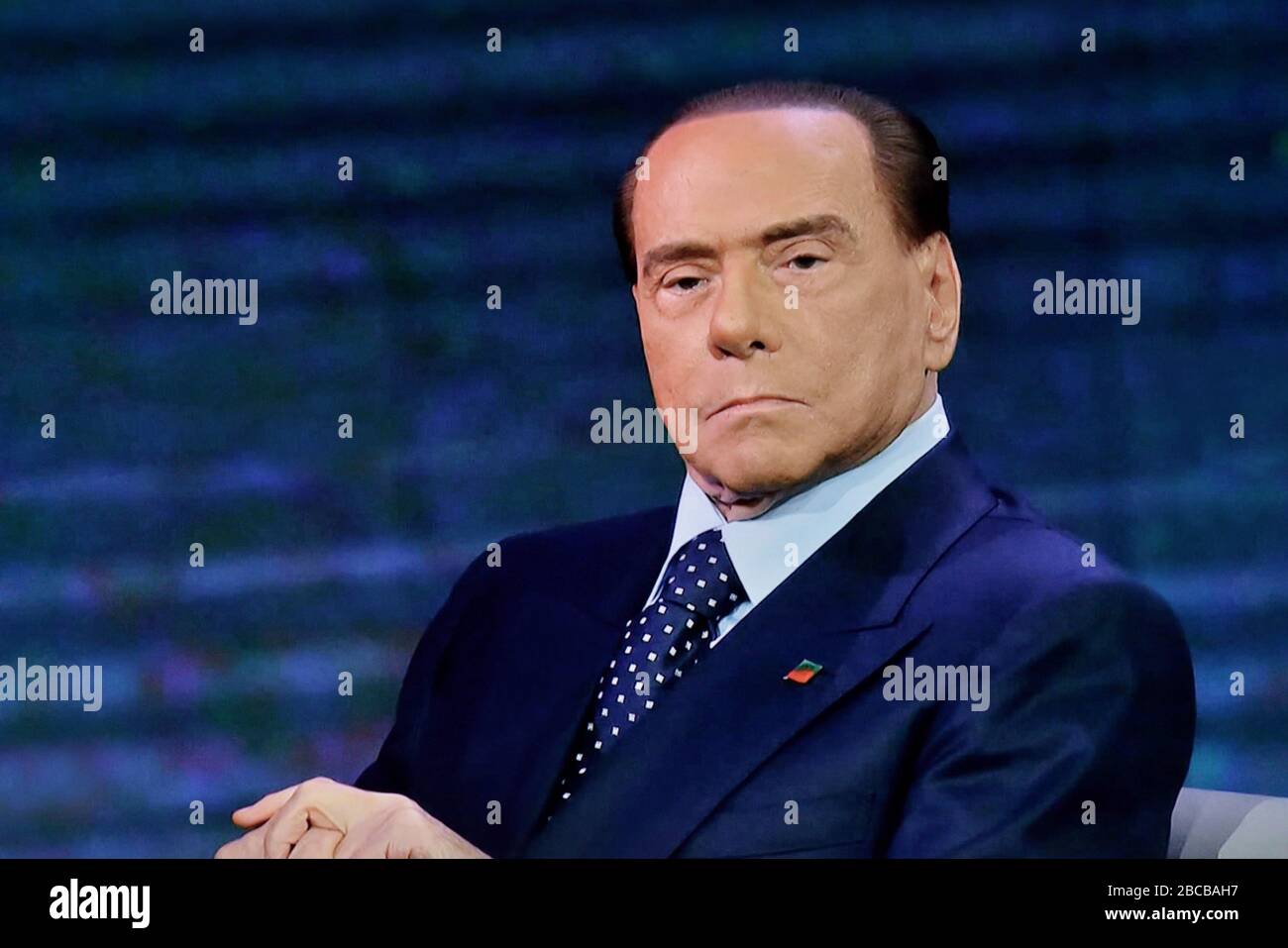 Silvio Berlusconi politico e imprenditore italiano Foto Stock