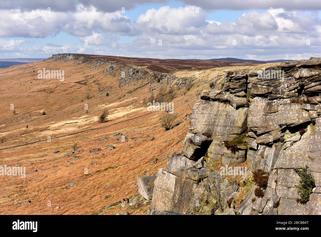 Hope Valley paesaggio, Hathersage, Peak District National Park, Derbyshire, Inghilterra, Regno Unito Foto Stock