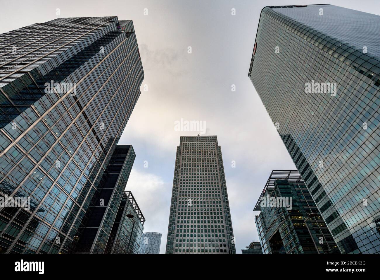 Grattacieli di Canada Square, Canary Wharf, Londra Foto Stock