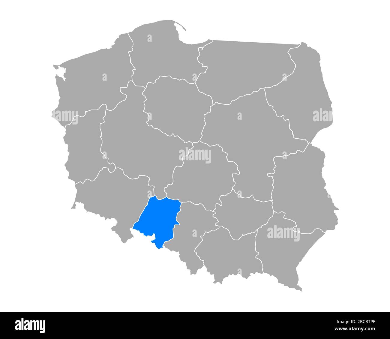 Opolskie sulla mappa di Polonia Foto Stock