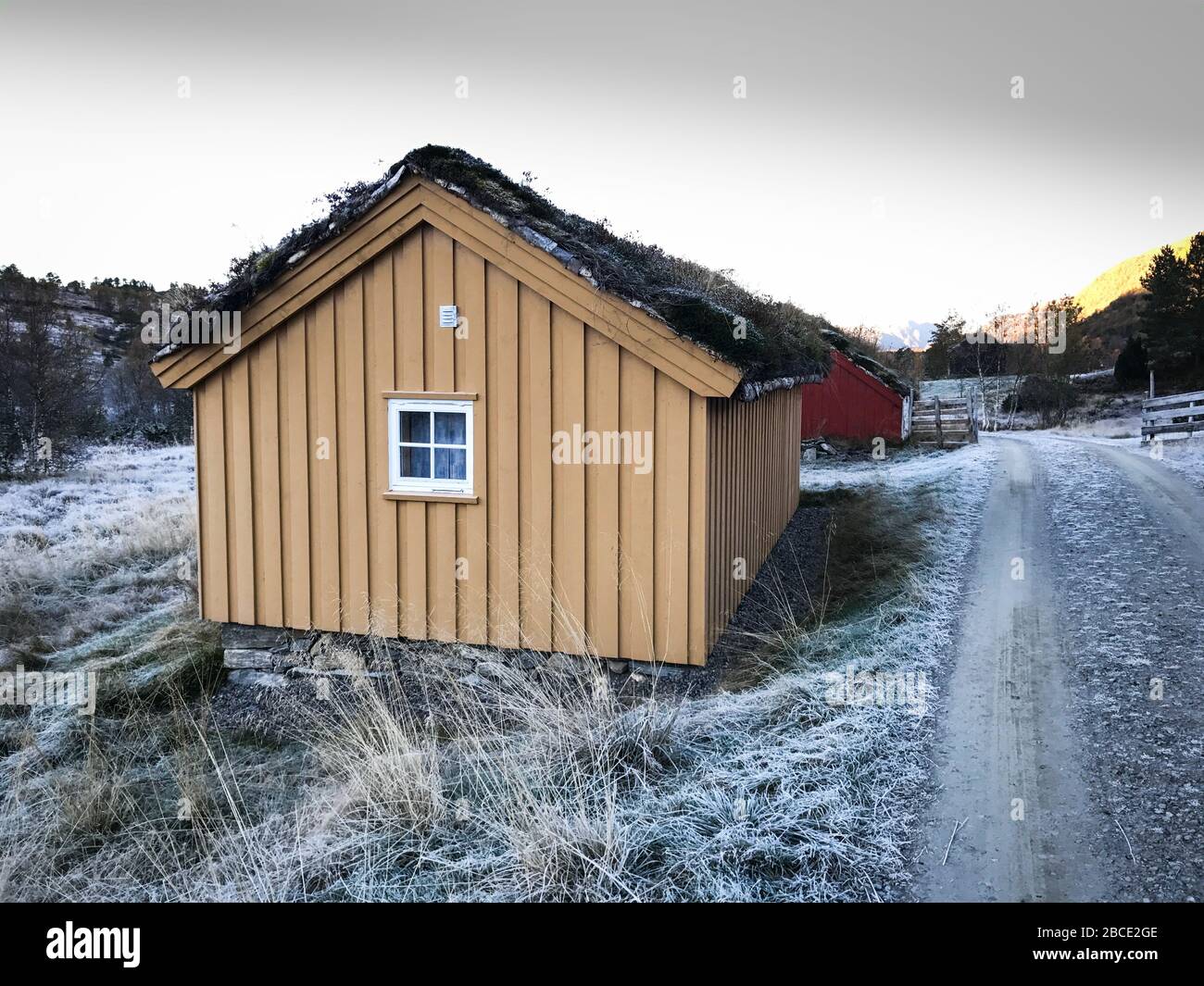 Piccola cabina a Romsdal, Nrway. Foto Stock