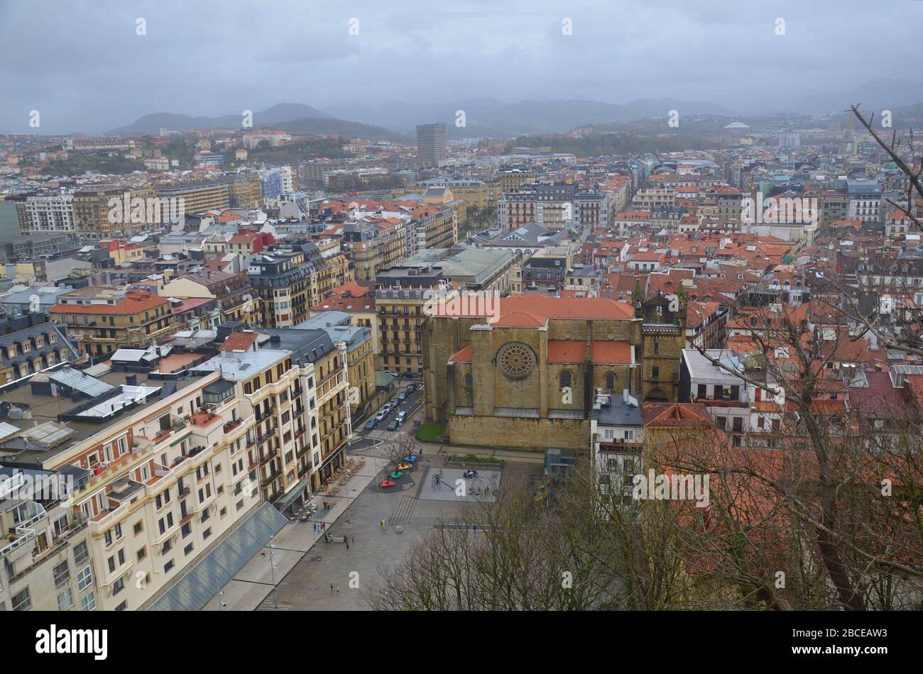 San Sebastian-Donostia im Baskenland, Spanien, an der Atlantik Küste: Blick von der Festung Foto Stock