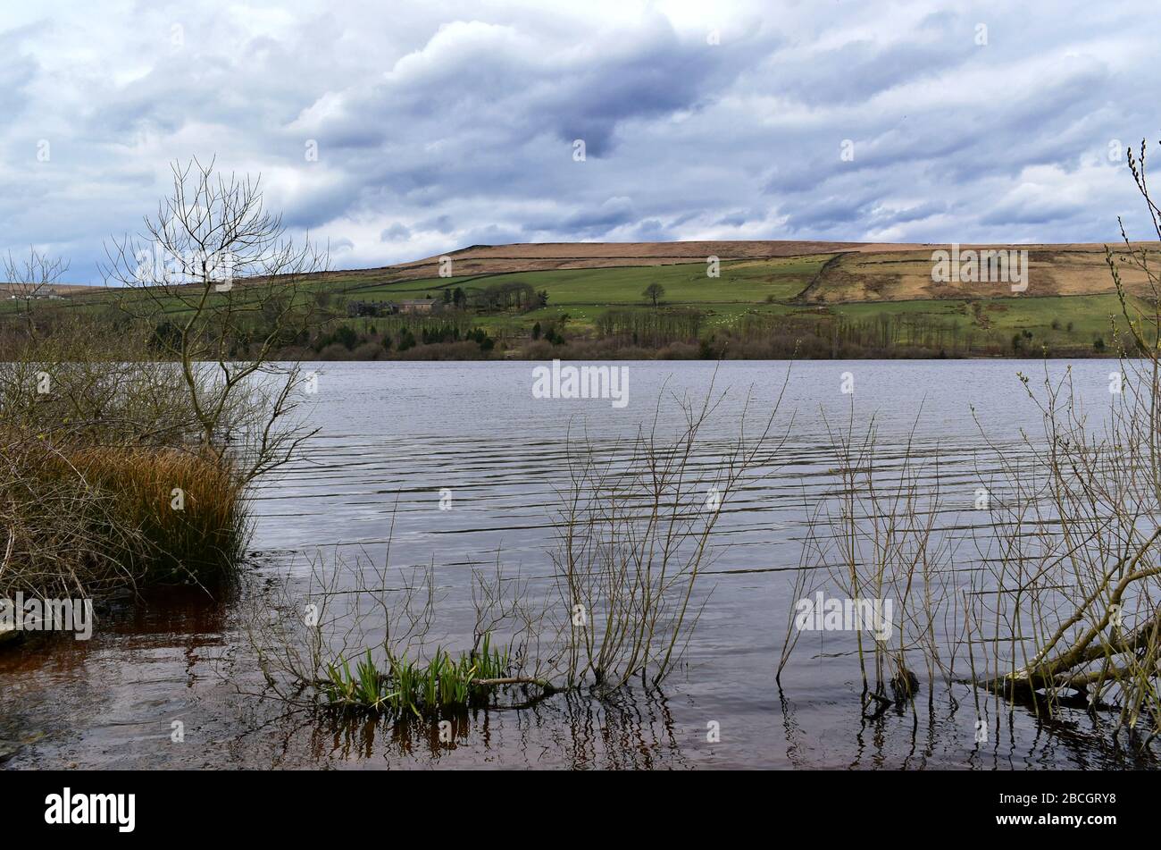 Gran Manshead dal serbatoio di Baitings. Foto Stock