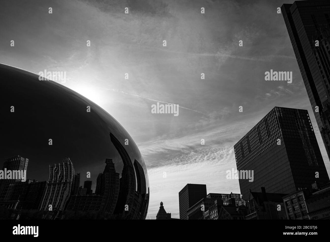 Chicago, il, USA - 9 Novembre 2019 - il Cloud Gate (noto anche come Bean), una delle principali attrazioni di Chicago Foto Stock