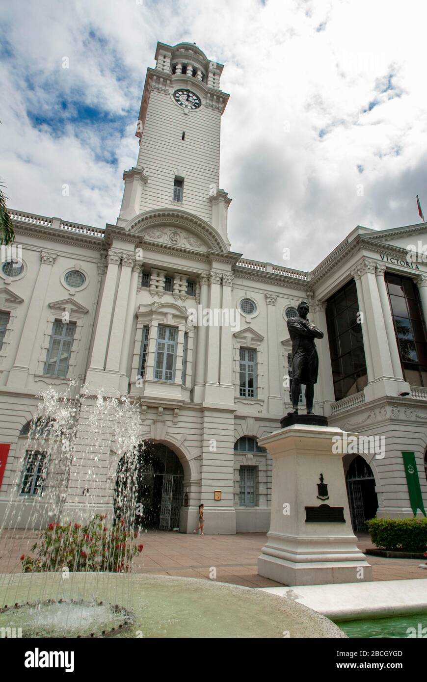 Il Victoria Theatre e il Victoria Memorial Hall, città di Singapore, Singapore Foto Stock