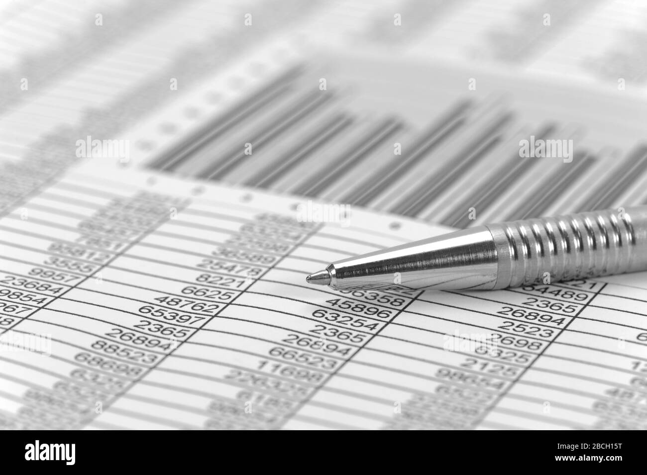 finanza ed economia con strategia e calcolo Foto Stock