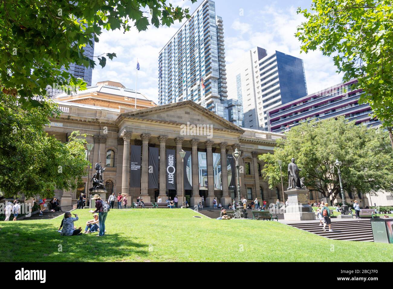 State Library Victoria, Swanston Street, City Central, Melbourne, Victoria, Australia Foto Stock