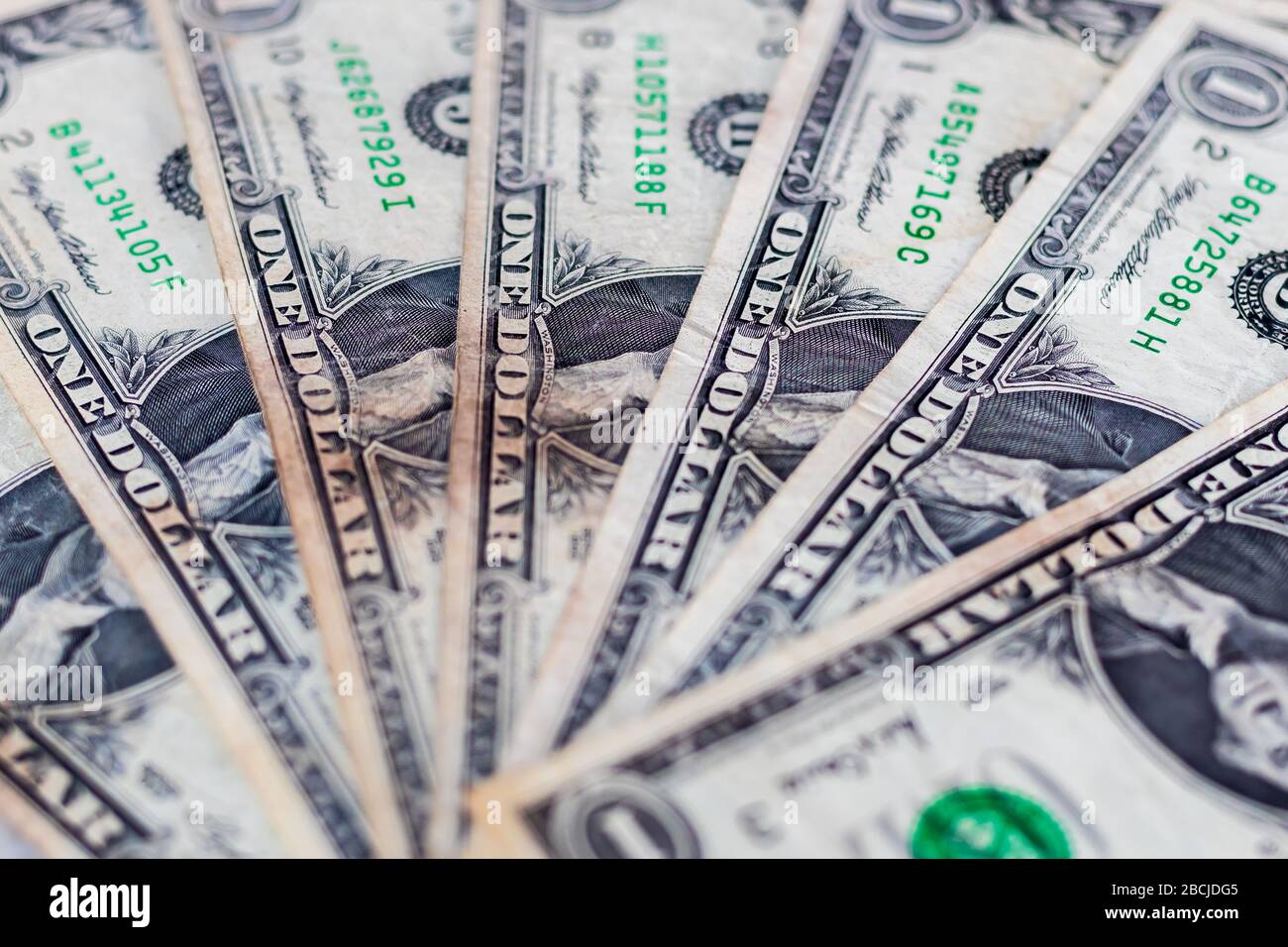 US 1 Dollar Currency Bank Notes. Focus selettivo Foto Stock