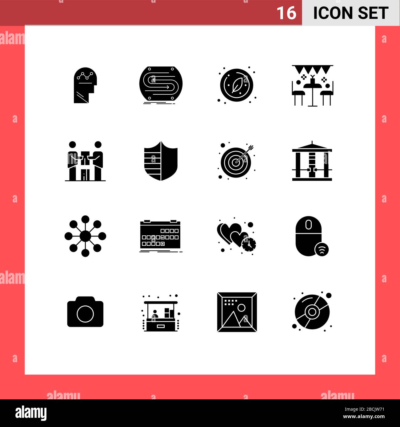 Confezione da 16 simboli e segni di glifi solidi moderni per i media di stampa Web come esterni, decorazioni, abbinamenti, celebrazioni, ricerche Design vettoriale modificabile Illustrazione Vettoriale