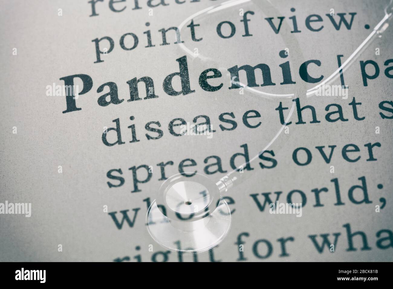 Dizionario falso, definizione dizionario di pandemia di parola. Foto Stock