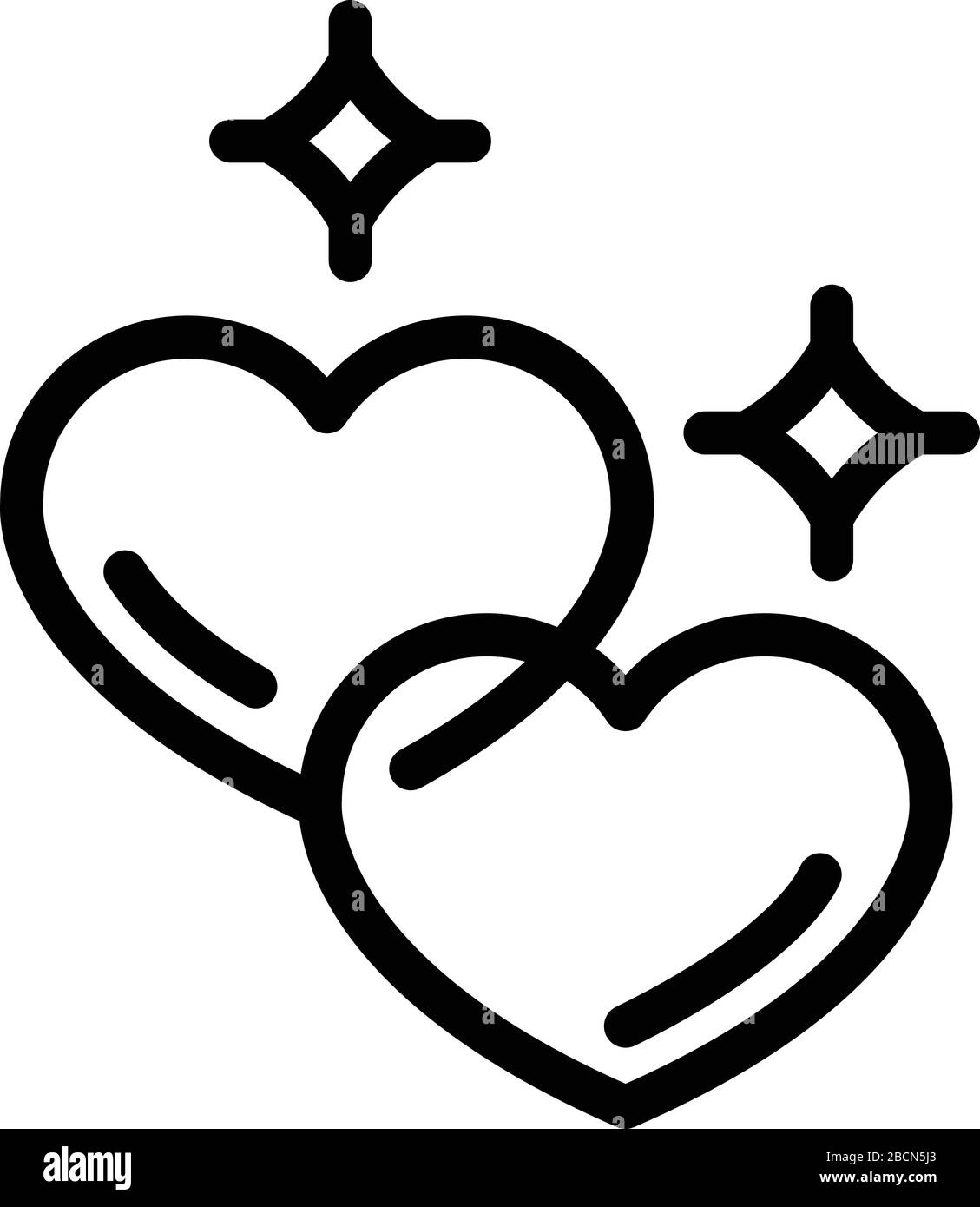 Icona dell'allegato Love, stile di contorno Illustrazione Vettoriale