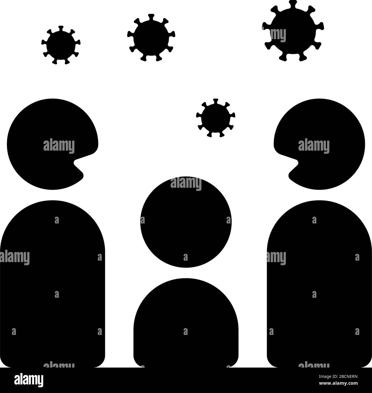 Allontanamento sociale (Corona virus / covid-19 / influenza / influenza ) immagine icona del vettore Illustrazione Vettoriale