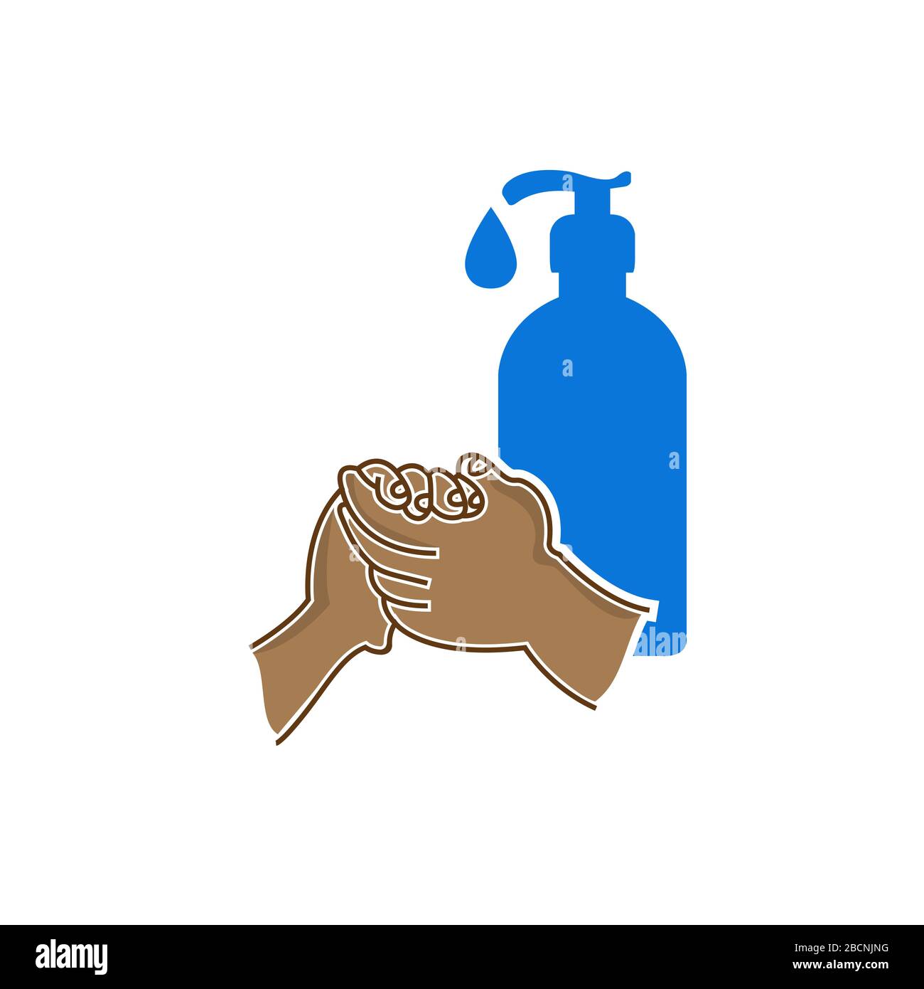 Icona vettore piano lavaggio a mano. Icona vettore di pulizia mani piatte Illustrazione Vettoriale