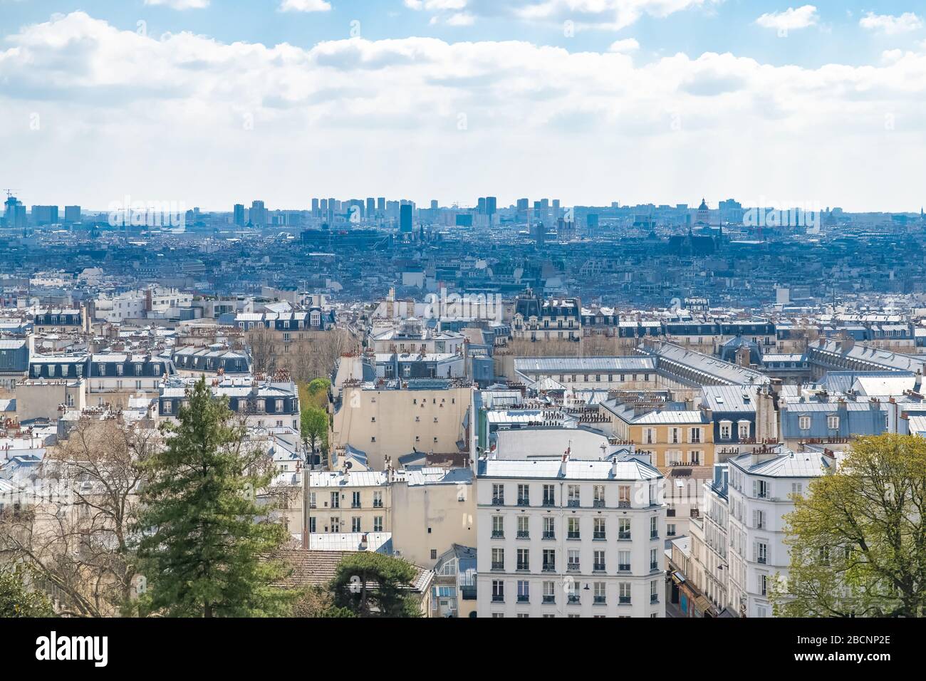 Parigi, panorama della città, dalla scala di Montmartre, vista tipica Foto Stock