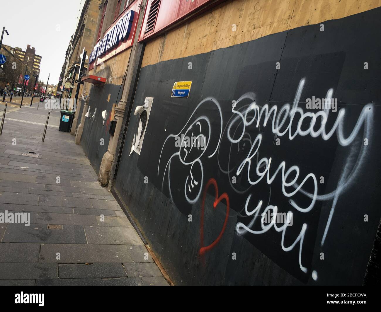 Glasgow, Regno Unito. 5th Apr, 2020. Strade vuote nel centro della città, che illustra che le linee guida di allontanamento sociale e 'stare a casa' avvisi sono stati rispettati nel momento di Coronavirus COVID-19 pandemic Crisis. Foto di credito: jeremy sutton-hibbert/Alamy Live News Foto Stock