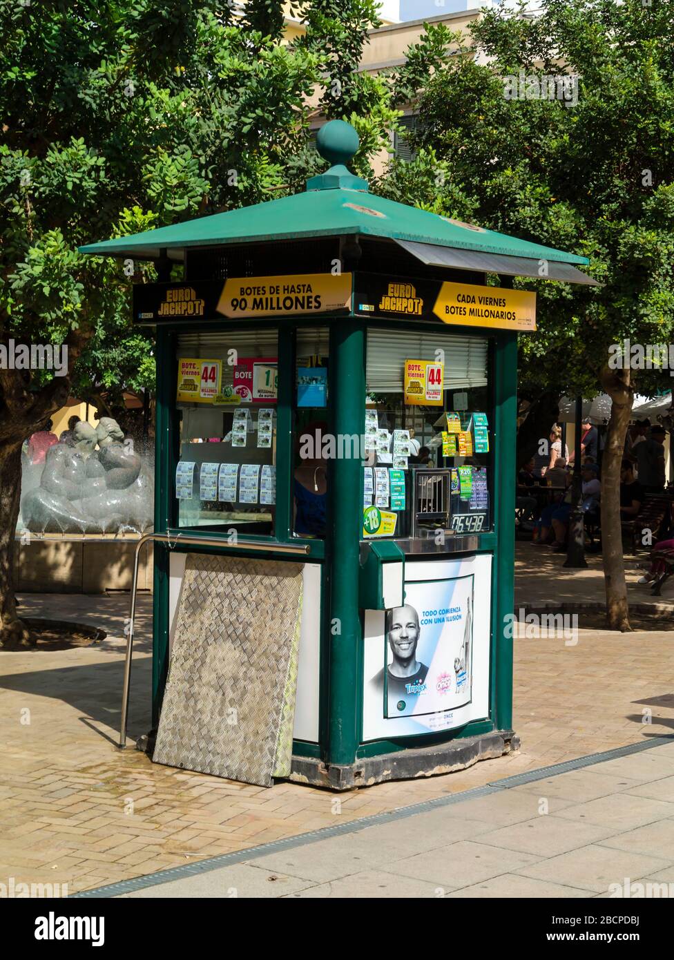 Chiosco di vendita biglietti per lotterie,Ciutadella de Menorca, Minorca,Isole Baleari,Spagna,Europa Foto Stock