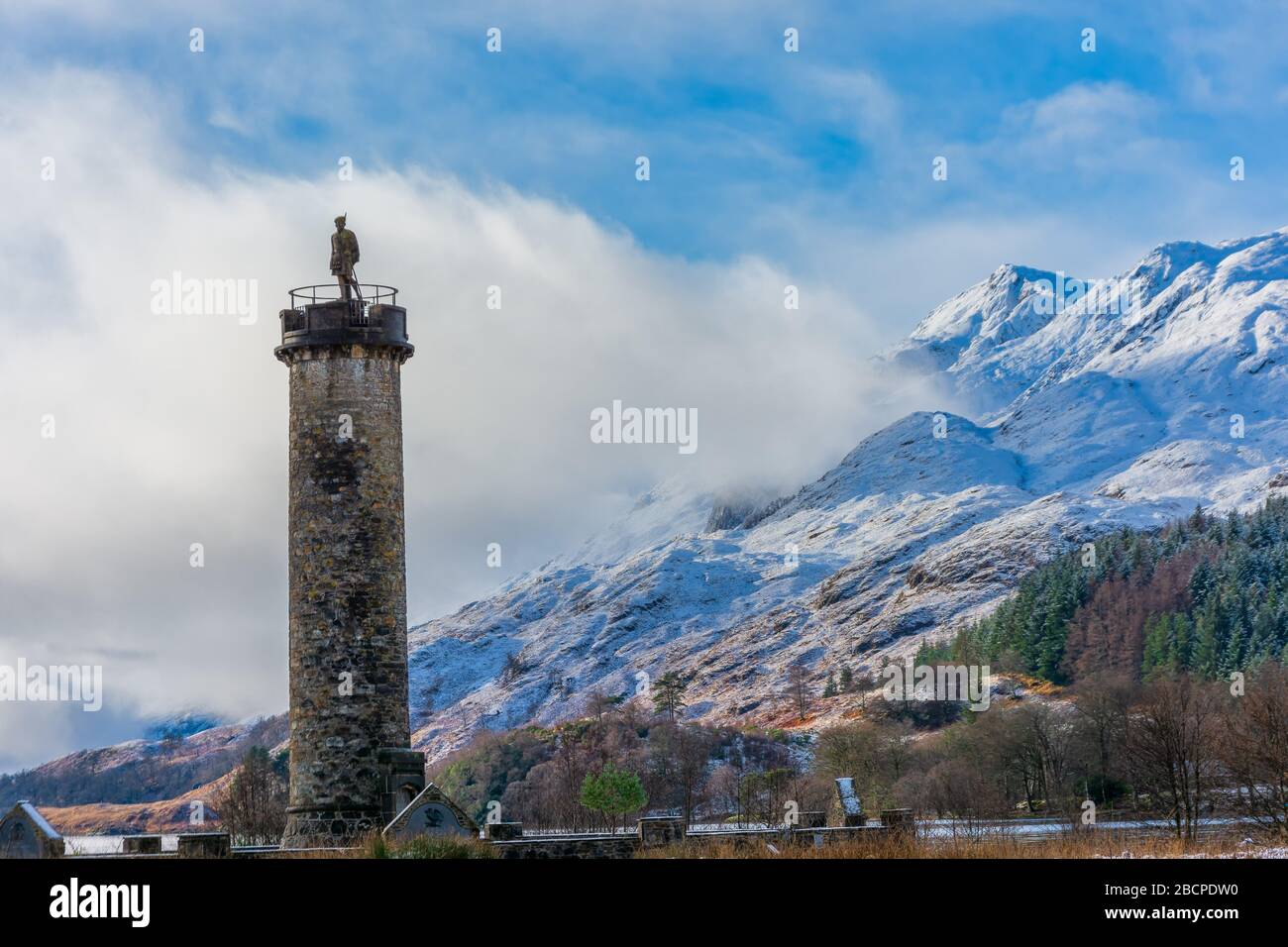 Glenfinnan Monument, Lochaber, Scozia, Regno Unito Foto Stock