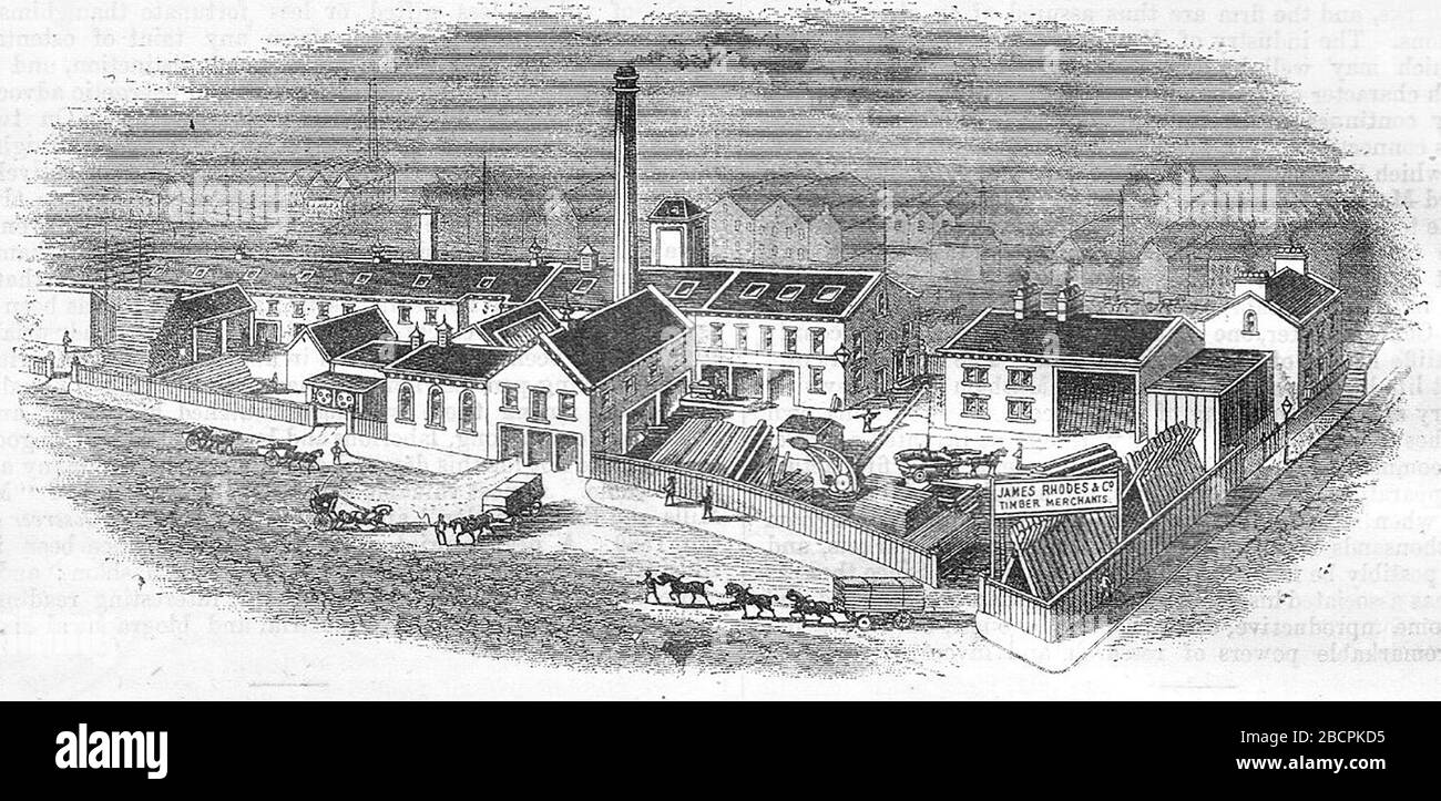 James Rhodes & Co, commercianti di legname, Bradford 1893 Foto Stock