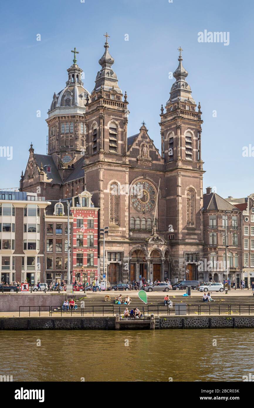 Amsterdam paesaggio urbano, Sint-Nicolaaskerk Foto Stock
