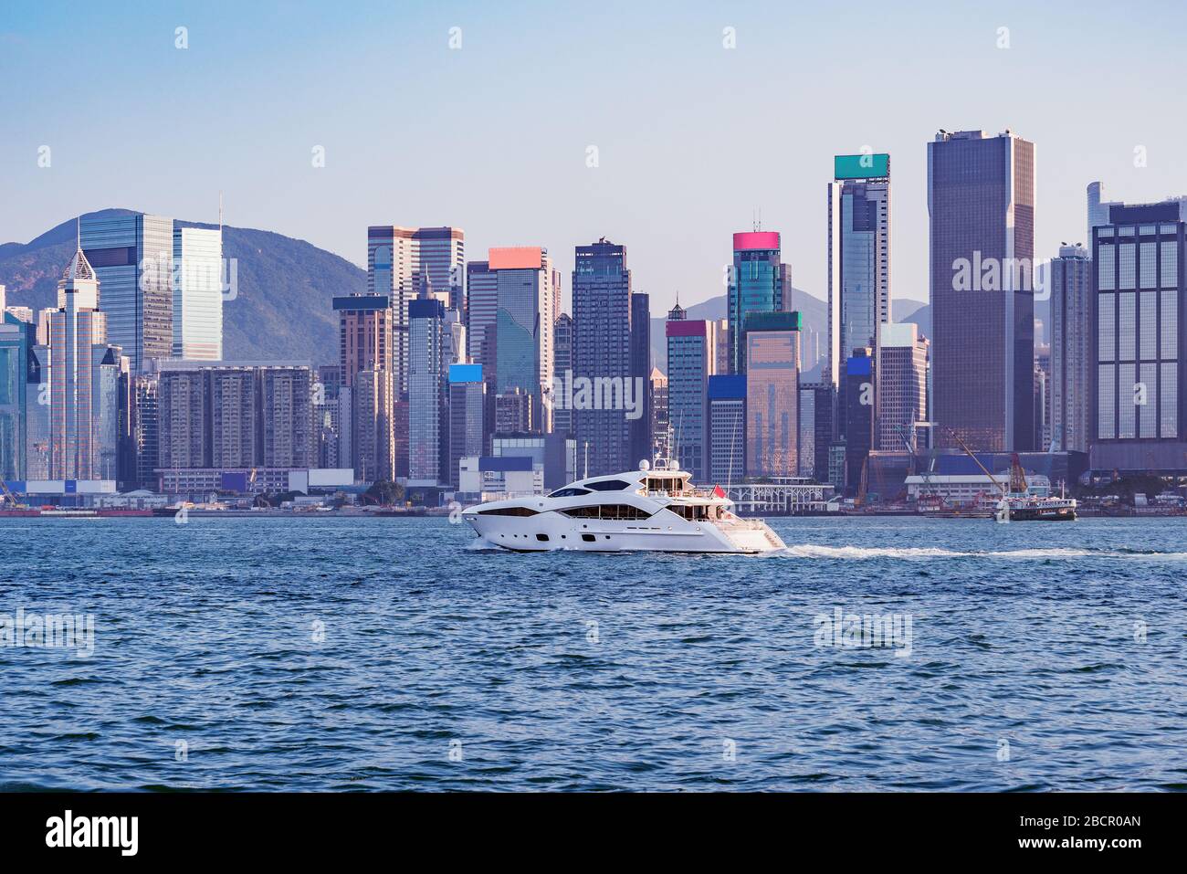 Yacht Prestige sull'isola di Hong Kong. Foto Stock