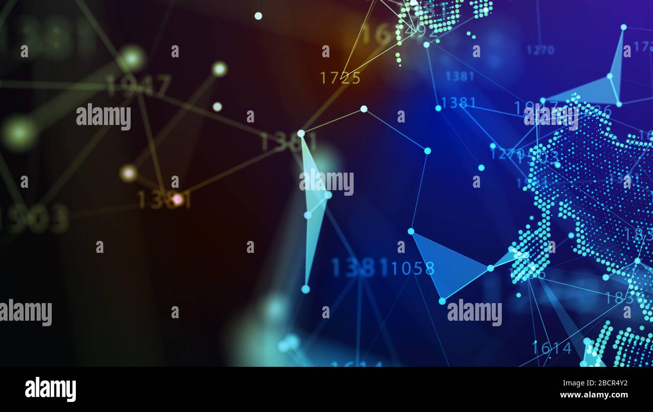 Concetto di rete, di comunicazione di internet. 3d'illustrazione. Foto Stock
