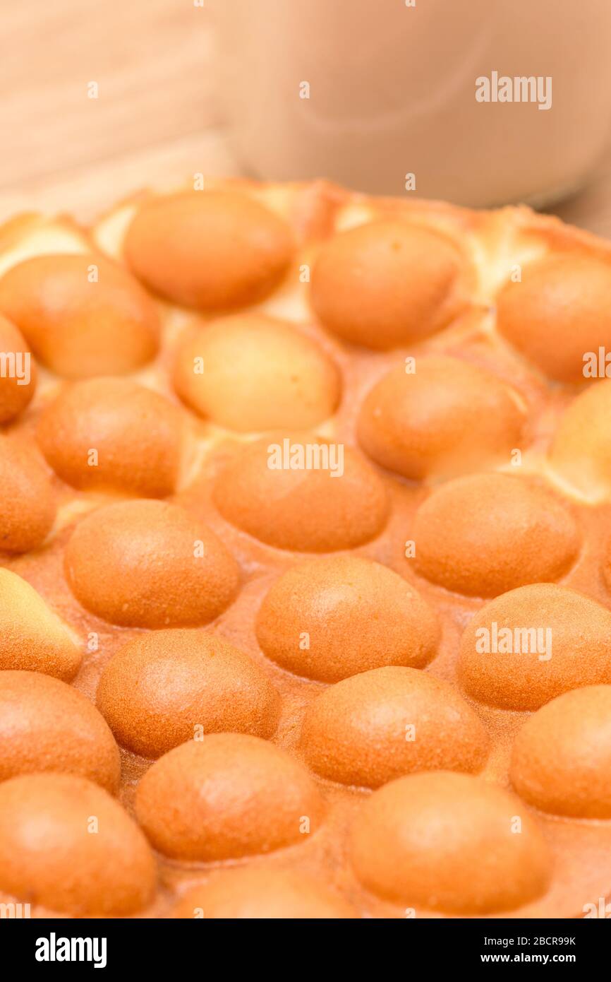 Tradizionale Hong Kong waffle morbido e croccante dal forno, Hong Kong Egg, uovo puff Foto Stock
