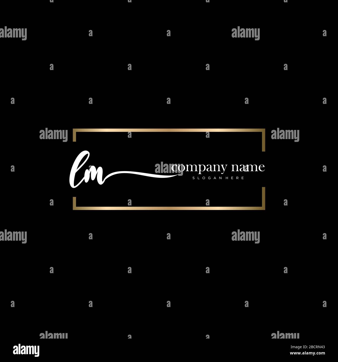 LM lettera iniziale logo calligrafia vettore modello disegnato a mano, logo per la bellezza, cosmetici, matrimoni, moda e business Illustrazione Vettoriale