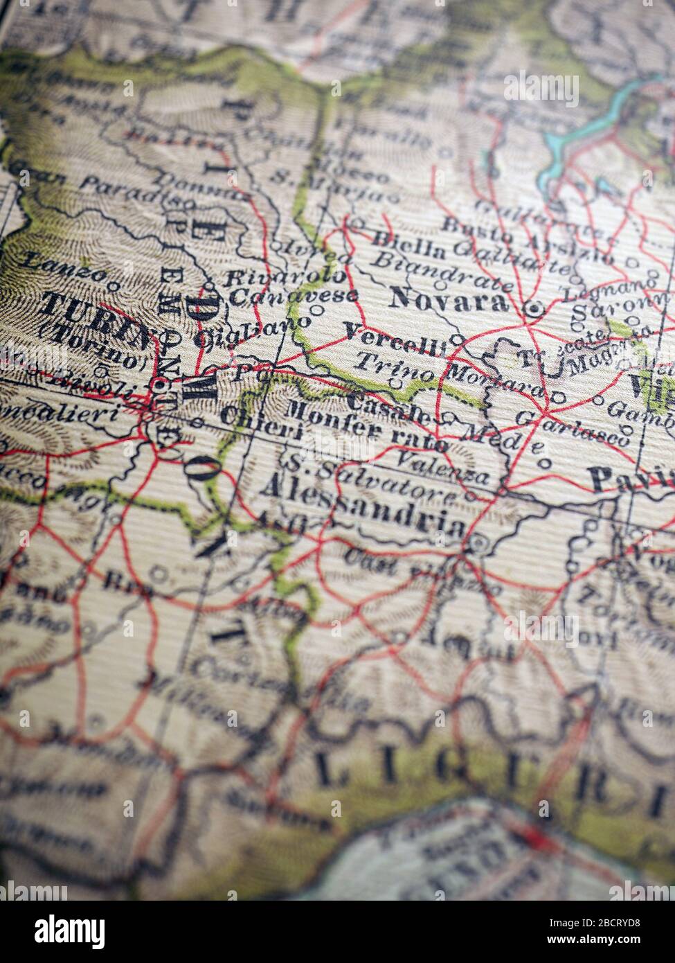 Torino, Piemonte, Mappa, Italia, Europa Foto Stock