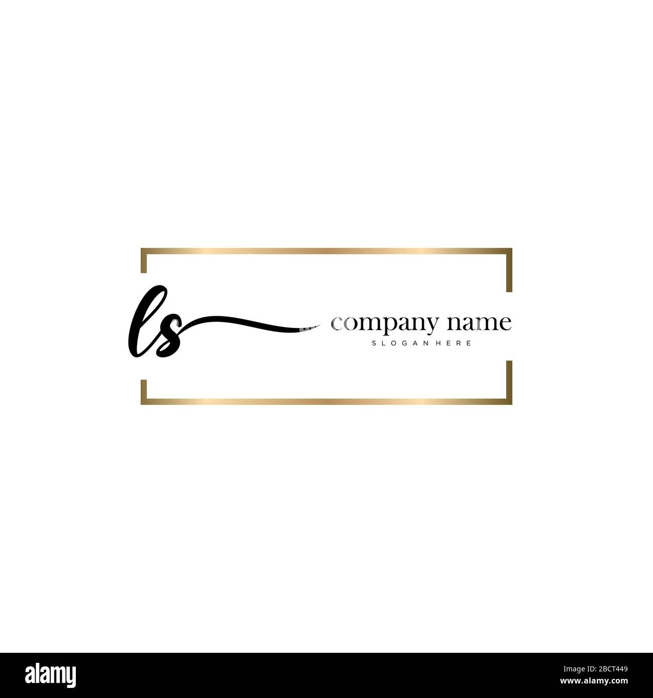 LS lettera iniziale logo calligrafia vettore modello disegnato a mano, logo per la bellezza, cosmetici, matrimoni, moda e business Illustrazione Vettoriale