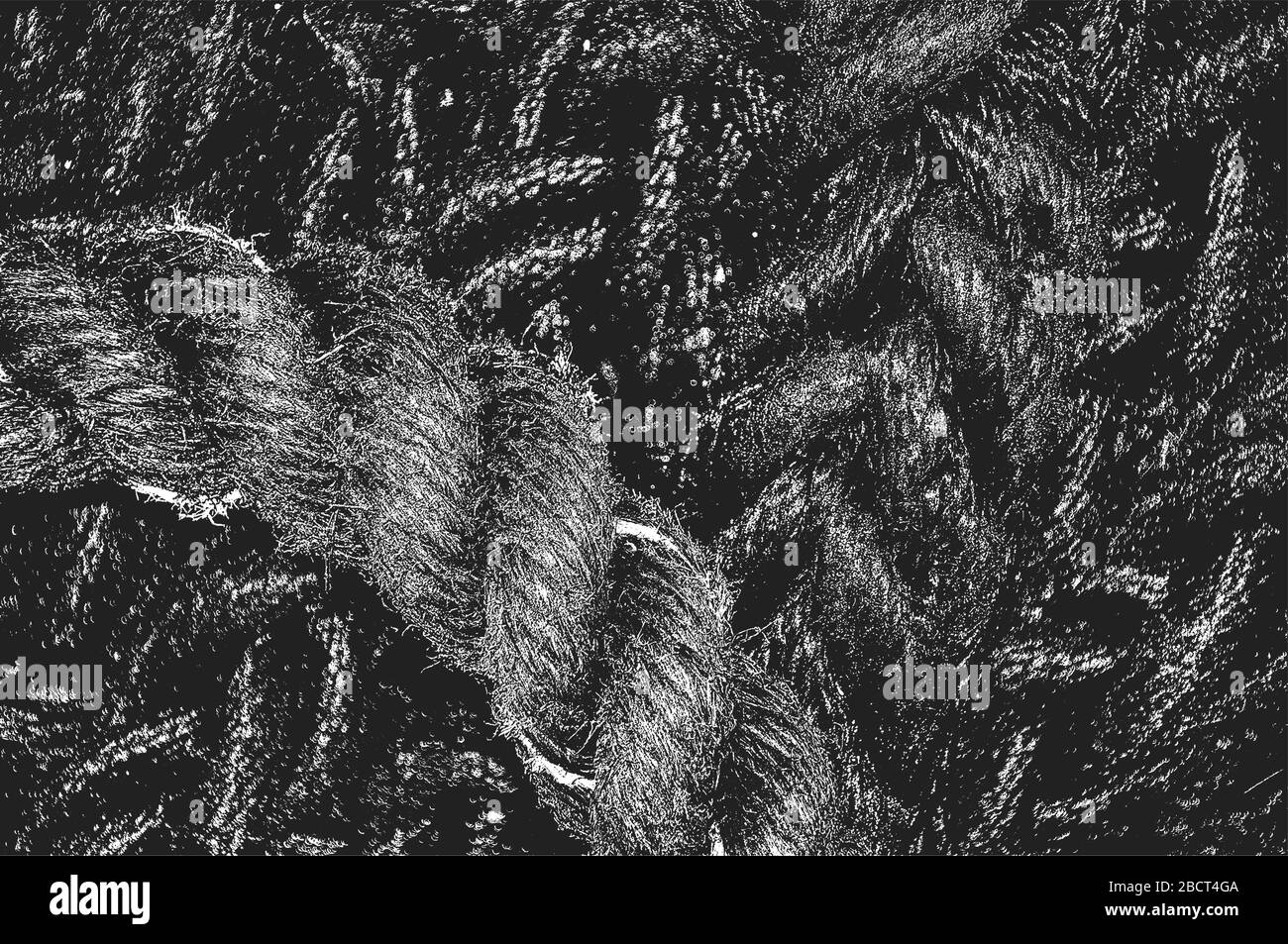 Distress grunge trama vettoriale di corda di vimini. Sfondo bianco e nero. Illustrazione EPS 8 Illustrazione Vettoriale