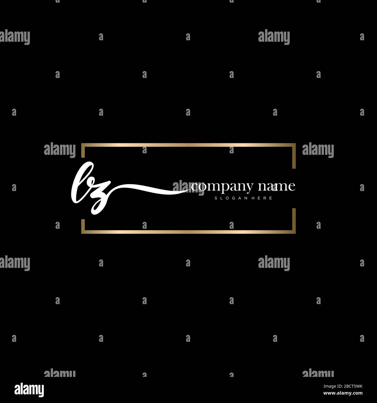 BZ lettera iniziale grafia logo mano disegnata modello vettore, logo per la bellezza, cosmetici, matrimonio, moda e business Illustrazione Vettoriale