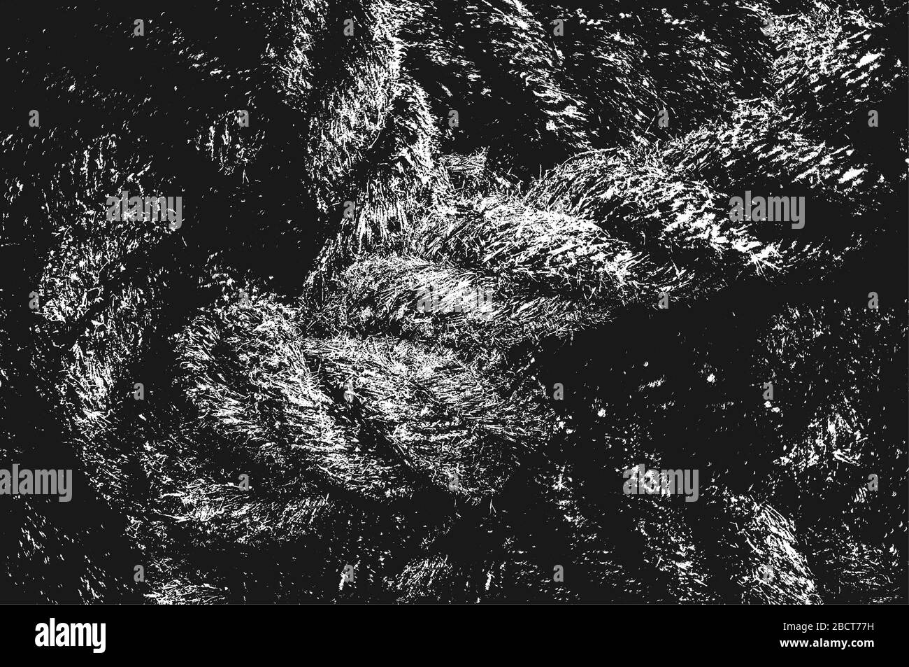 Distress grunge trama vettoriale di corda di vimini. Sfondo bianco e nero. Illustrazione EPS 8 Illustrazione Vettoriale