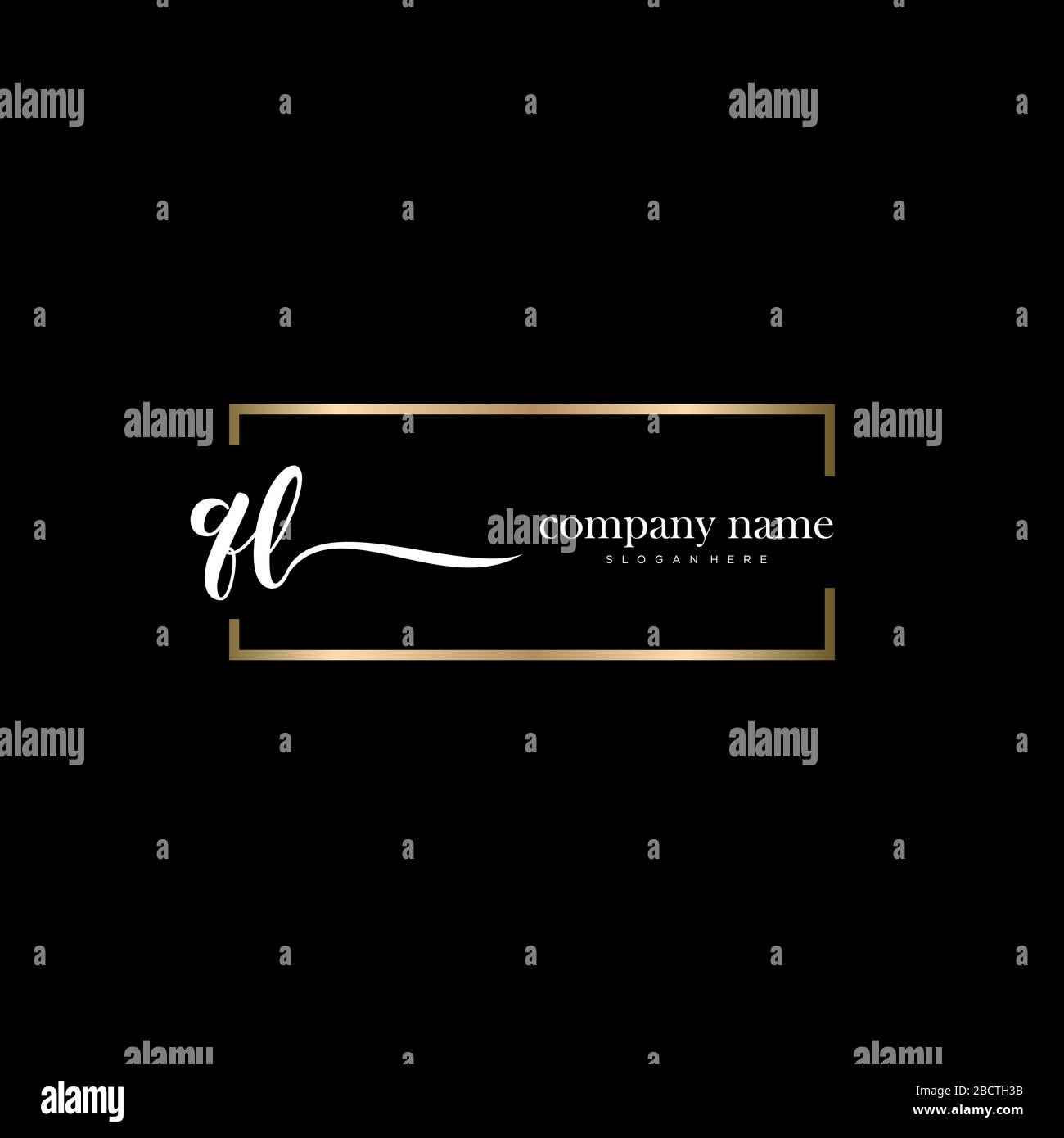 QL lettera iniziale logo lettera disegnato a mano vettore modello, logo per la bellezza, cosmetici, matrimoni, moda e business Illustrazione Vettoriale