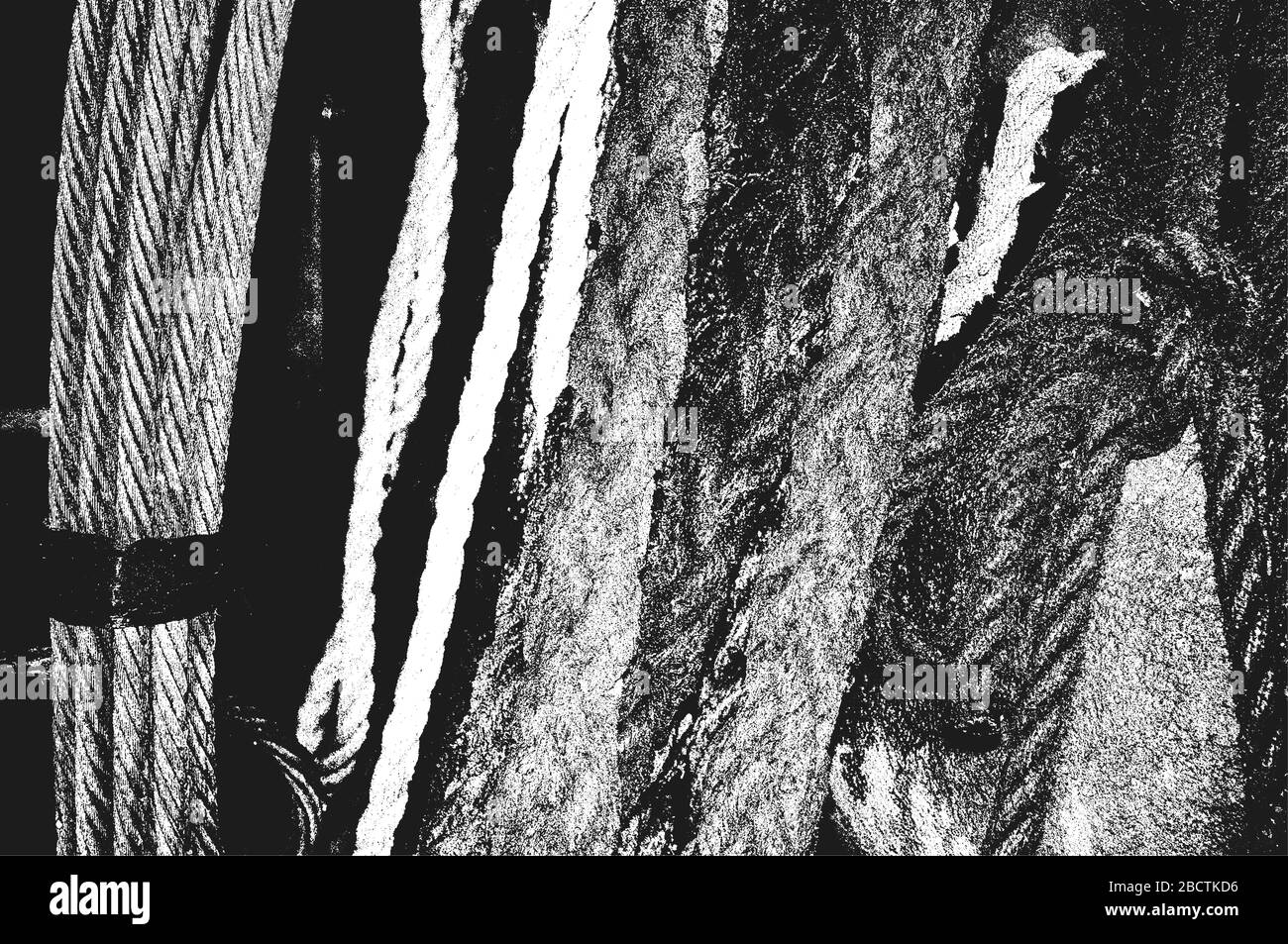 Distress grunge trama vettoriale di corda di vimini. Sfondo bianco e nero. Illustrazione EPS 8 Illustrazione Vettoriale