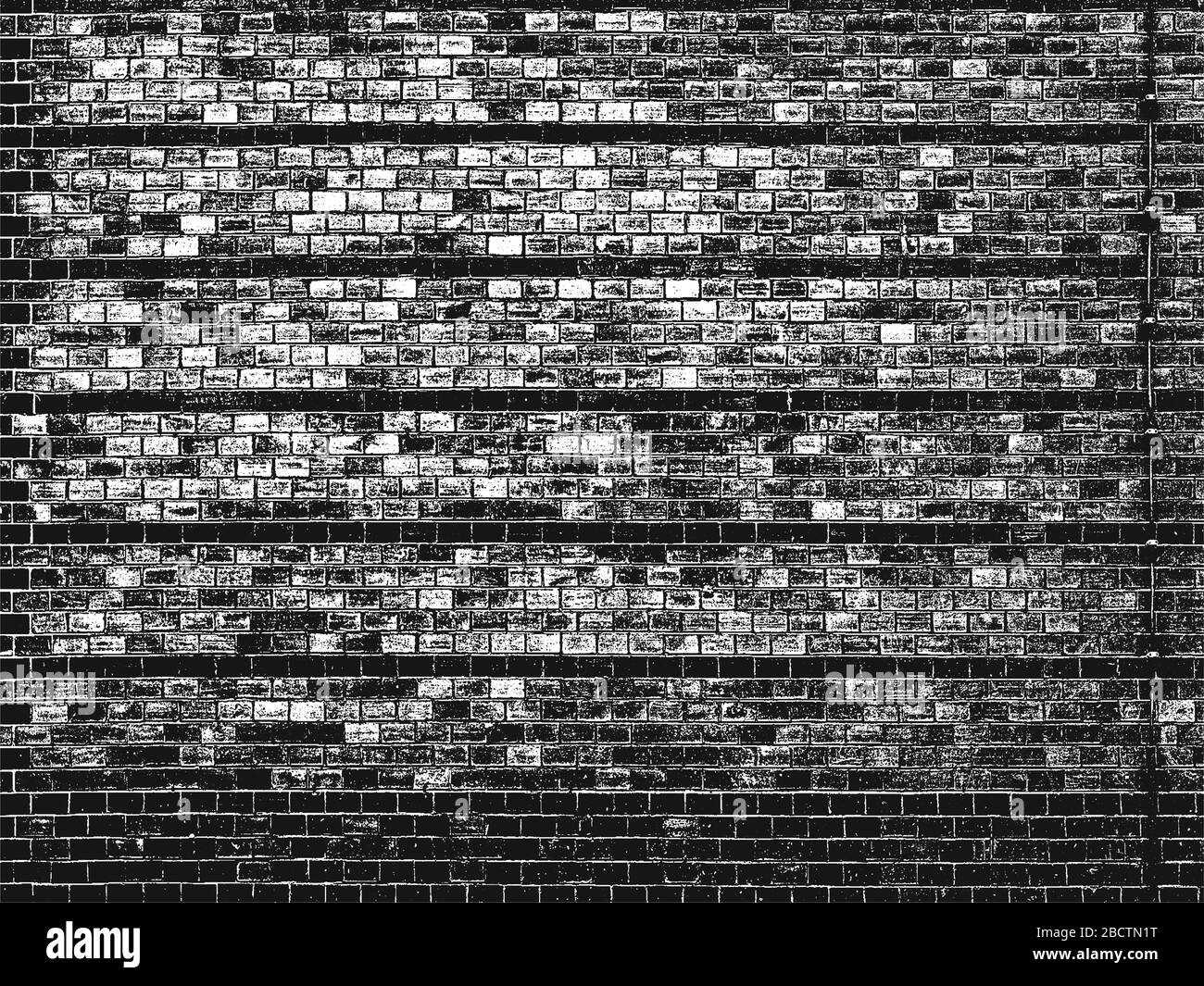Distress vecchio muro di mattoni texture. Sfondo nero e bianco grunge. Illustrazione del vettore EPS8. Illustrazione Vettoriale