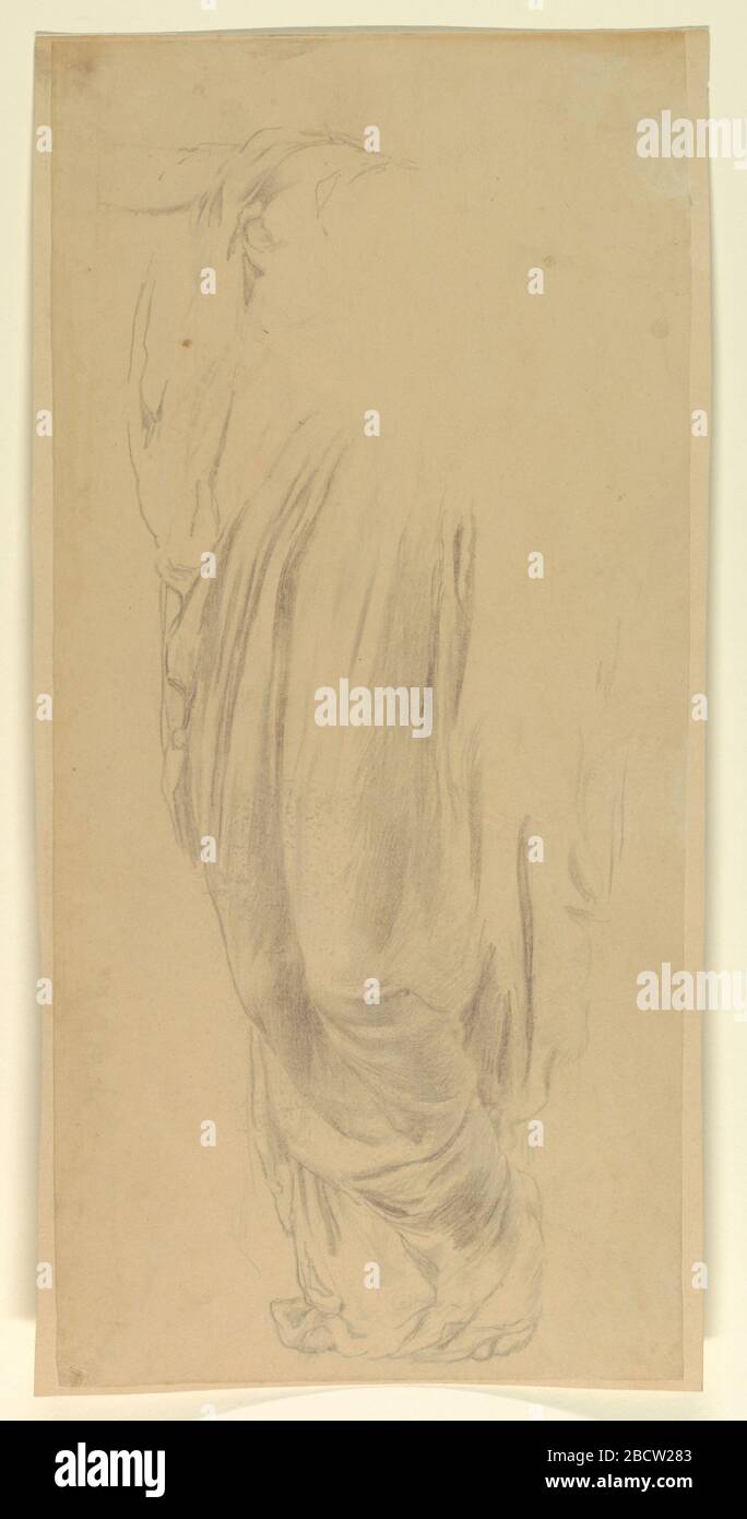 Studio per una donna Vintage Festival Mendelssohn Glee Club New York NY. Ricerca in ProgressSketch di una figura femminile. Il busto, la testa, il braccio sinistro e l'avambraccio destro non sono mostrati. La ragazza cammina verso sinistra, il braccio destro è teso. Studio per una donna Vintage Festival Mendelssohn Glee Club New York NY Foto Stock