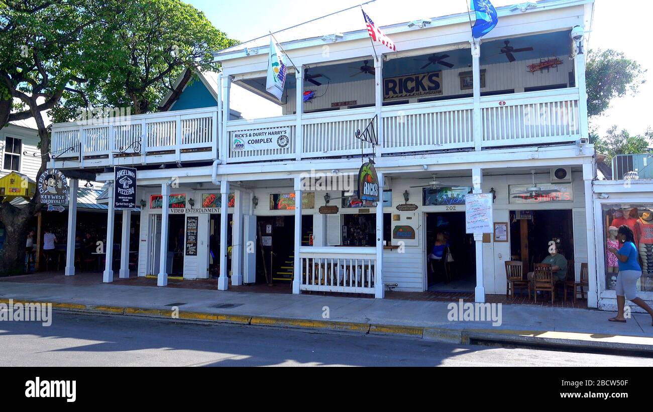 Ricks Cafe Americain su Duval Street Key West - KEY WEST, USA - 12 APRILE 2016 Foto Stock