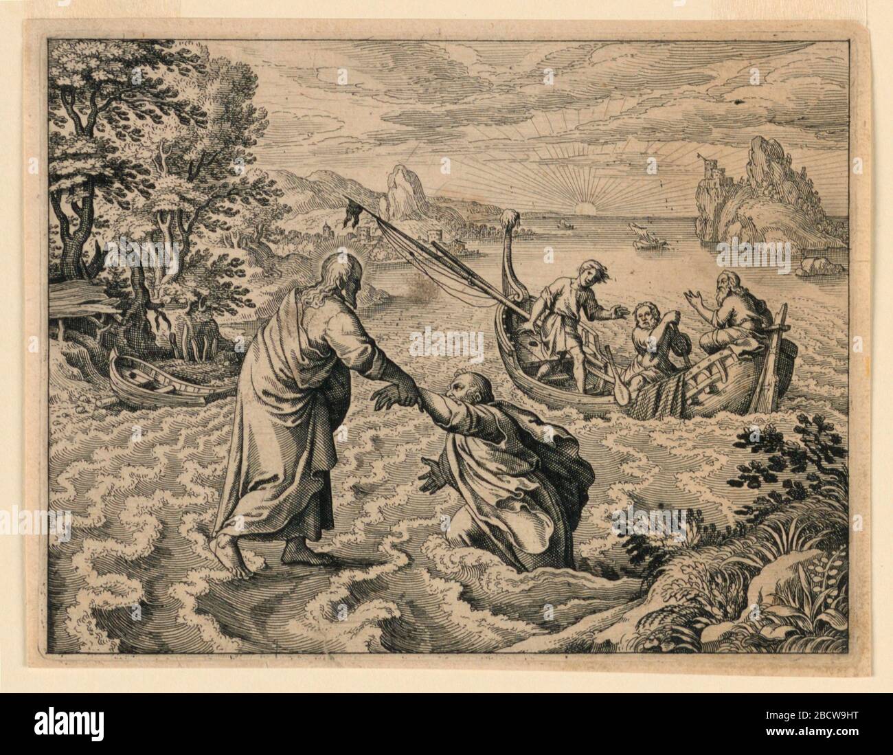 Cristo camminando sul mare. Ricerca in corso Cristo camminando sul mare Foto Stock