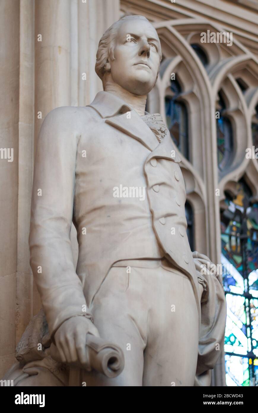 William Pitt Marble statue Westminster Hall, Palace of Westminster, Londra SW1 Foto Stock