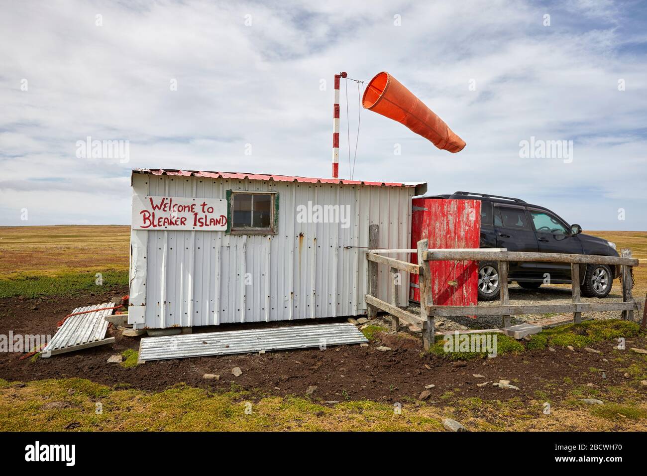 Bleaker Island Airfield Hut, Falkland Islands, Falklands Foto Stock